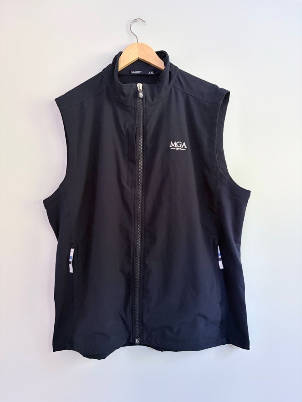 B Draddy Everyday Vest Men 2XL Blue Performance MGA Golf Preppy Modern EUC